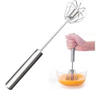 Fouet Semi-Automatique Manuel en Acier Inoxydable - Batteur à Œufs Rotatif pour la Cuisson, le Battement, le Mélangeur de Lait - 30 cm