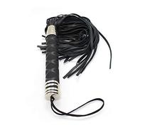 Fouet Souple pour Outil de Jeu de Couple, Cuir, Noir