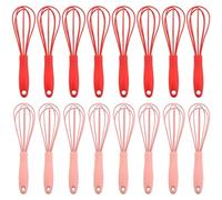 Fouetter en silicone pour cuisiner 16 pcs Small Hand fouet pour les ustensiles de cuisine antiadhésifs 6, 6 pouces batteur d'oeufs pour la cuisson, les battements, la mousse et le swetingilicone