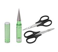 FOUF Lot de 3 Ciseaux de Coupe de Carrosserie RC, Lot de 3 Perforateurs et Ciseaux Incurvés et Ciseaux Droits pour Véhicule RC, Camion, Buggy, Carrosserie en Plastique Lexan, Auvent(Vert)