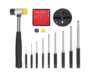 FOUF Lot de 9 Poinçons à Goupilles Cylindriques, Outils de Réparation Portables pour Enlever les Poinçons D'armurier, Ensemble de Poinçons à Ressort en Acier avec Support pour Automobile, Réparation
