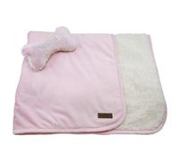 FouFou Dog Luxe Sherpa Puppy Couverture Ensemble avec os Oreiller, Gris Anthracite
