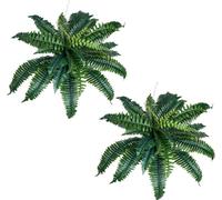 Fougère de Boston Plante artificielle - Fougère synthétique avec 30 branches - Set de 2 décorations