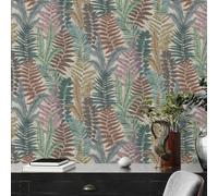 Botanique Fougère Feuilles Vinyle Peint Texturé AS Creation 39347-1 Multicolore