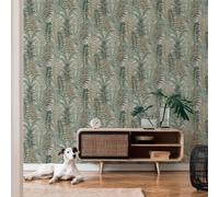 Papier Peint Naturel Crème Beige Taupe Ivoire - Floral Check Stripe Marbre