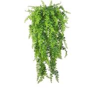 Fougères suspendues protégées contre les UV - Plantes artificielles à faible entretien - 90 cm - Résistante aux UV - Pour maison, mariage, mur - Fausse verdure - Lierre tombant - Intérieur et