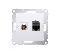 FOUILLE ANTENNE TYPE F RJ45 CAT.6 BLANCHE DASFRJ45.01/11