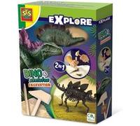 Fouille de Dinosaures et de Squelettes 2 en 1 - Stégosaure Multicolore G