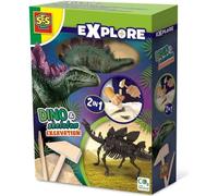 Fouille de dinosaures et de squelettes 2 en 1 - Stégosaure - SES CREATIVE