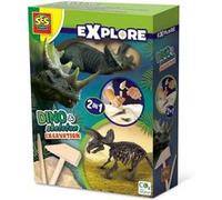 Fouille de Dinosaures et de Squelettes 2 en 1 - Tricératops Noir et multicolore G