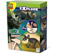 Fouille de dinosaures et de squelettes 2 en 1 - Tricératops - SES CREATIVE