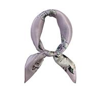 Foulard 100 % soie de mûrier pour femme - Foulard carré léger en satin - Petit foulard en soie pour dormir 53,3 x 53,3 cm, 17 Fleur Violet, Small
