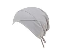 Foulard à capuche musulman tendance pour femme - Doux uni ou rayé - Avec nœud - Polyvalent - Peut être porté comme bandeau hijab ou bandeau pour un usage quotidien (gris foncé, taille unique)