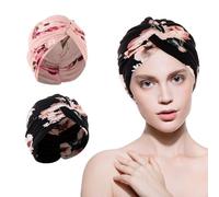 Foulard À Motif Floral 2 Pièces, Foulard Doux Et Confortable, Chapeau De Chimiothérapie Pour Femme, Bonnet Coloré, Chapeau Plissé, Chapeau Anti-Chute