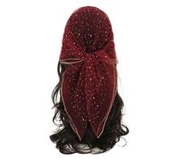 Foulard À Paillettes for Femme, Foulard À Strass, 80 Cm, Foulard À Paillettes(Dark Red)