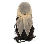 Foulard à paillettes pour femme - Mode strass carré écharpe brillante bandana élégant hijab Wrap couleur unie élégant châle décoratif pour fête, voyage, usage quotidien, beige, taille unique