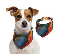 Foulard à plumes colorées pour animal domestique, bandanas pour chien, printemps, été, écharpe en coton doux, accessoires réglables pour petit, moyen, grand, fille, garçon, chiot de petite taille