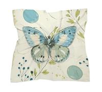 Foulard à pois verts et cercles, léger et en satin, idéal pour les cheveux. Style bohème. Bandana, foulard, bandeau, mouchoir en soie à glisser dans un sac ou à porter autour du cou.