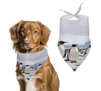 Foulard amusant et réglable en forme de pingouins de l'Antarctique pour animaux domestiques - Lavables - Bavoirs triangulaires décoratifs pour animaux de compagnie de taille moyenne - Pour animaux de