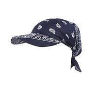 Foulard bandana à visière pour femme avec visière, foulard de motard, imprimé avec motif casquette de baseball, turban couvre-chef, couvre-chef, Marine, taille unique