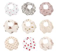 Foulard Bandana En Gaze De Coton Pour Bébé, 6 Couches, Absorbe La Salive, Rotation À 360 Degrés, En Forme De Fleur