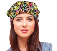 foulard bandana graffitis flashy années 90 adulte - générique 17188 Jaune G