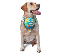 Foulard Bandana pour Chien imprimé « Let's Go Travel Around The World » réglable et Triangulaire pour Animal de Compagnie, Lavable pour Chiot, idéal pour Les fêtes d'anniversaire ou de Vacances