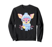 Foulard Bleu bébé avec Motif cerf d'hiver Portrait Sweatshirt