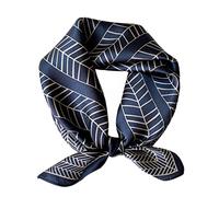 Foulard carré 100% soie de mûrier véritable pour femme - 53,3 cm - Léger - Imprimé - Emballage cadeau, Db de touche discrète, Small
