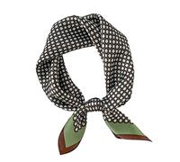 Foulard carré 100 % soie de mûrier véritable pour femme - 53,3 cm - Léger - Imprimé - Emballage cadeau, vert frais, Small