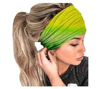 Foulard Carré Bandeaux Larges Pour Femmes Bandeau Turban Boho Élastiques Cheveux Accessoires À Nœuds Torsadés Mode Noir Bandana Coton Satin Fichu Femme Vert
