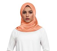 Foulard carré élégant en satin doux pour la tête, style musulman, idéal comme bandeau ou cache-cou. (Rose Gold, One Size)/1