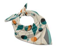 Foulard carré fin style bandana, motif géométrique du milieu du siècle, doux et confortable, pour homme et femme