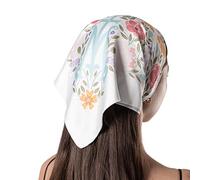 Foulard catholique - Voile de chapelle style bandana - Voile de chapelle catholique - Marian Floral Mantilla pour l'église, blanc, Large