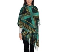 Foulard Châle Femme Écharpe Marbre Vert Émeraude À La Feuille D'Or Pour Printemps Automne Hiver Étole Longues Scarf Pour Mariage Soirée Cocktail Fête Plage Cover Up Léger Respirant 197 X 72Cm