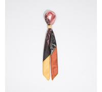 Foulard charm patchwork géométrique cuir serpent jaune UN