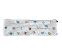 Foulard Cheveux Femme Accessoires for femmes, bandeaux élastiques côtelés en strass colorés, couvre-chefs tendance(Light Grey)