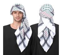 Foulard coloré pour homme arabe arabe musulman tendance - Caractéristiques : foulard confortable - Accessoires de costume de festival (rouge, taille unique)