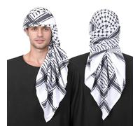 Foulard coloré pour homme arabe arabe musulman tendance - Caractéristiques : foulard confortable - Accessoires de costume de festival (noir, taille unique)
