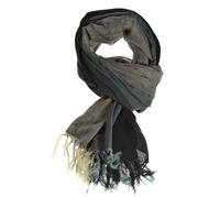 Foulard coton basic ethnic noir gris chine - FZCH14 - 100% coton du Népal