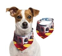 Foulard cube et rouge vif pour animal domestique, bandanas pour chien, printemps, été, en coton doux, accessoires réglables pour petits, moyens et grands, filles, garçons, chiots de petite taille