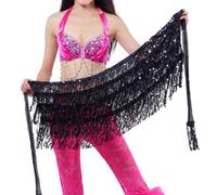 Foulard Danse Orientale avec PièCes, Accessoires de danse du ventre for femmes, écharpe de hanche, jupe de ceinture avec pièces de monnaie dorées, chaîne enroulée à la taille, accessoire de danse for