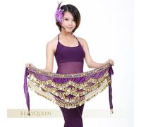 Foulard Danse Orientale avec PièCes, Ceinture de Danse du Ventre for Femmes, écharpe Multicolore en Verre et Soie, écharpe de Danse du Ventre en Cristal, chaîne de Taille, écharpe de Hanche, Nouvelle