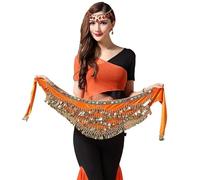 Foulard Danse Orientale avec PièCes, Ceinture de Danse du Ventre for Femmes, écharpe Multicolore en Verre et Soie, écharpe de Danse du Ventre en Cristal, chaîne de Taille, écharpe de Hanche, Nouvelle