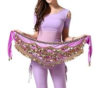 Foulard Danse Orientale avec PièCes, Ceinture de Danse du Ventre for Femmes, écharpe Multicolore en Verre et Soie, écharpe de Danse du Ventre en Cristal, chaîne de Taille, écharpe de Hanche, Nouvelle