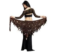 Foulard Danse Orientale avec PièCes, Ceintures de Danse Orientale à Paillettes sirène, Costumes for Femmes, Foulards de Hanche, écharpe, chaînes de Taille(Color-08)