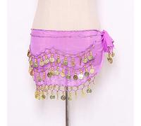 Foulard Danse Orientale avec PièCes, Écharpe de hanche de danse du ventre for femmes, accessoires, jupe de ceinture à 3 rangées avec pièces de monnaie dorées, chaîne de taille, vêtements de danse for