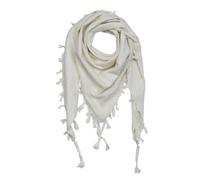 Freak Scene Foulard de coton fine et tissée dense - blanc - 100 x 100 cm - à franges - toile carrée - keffieh en coton