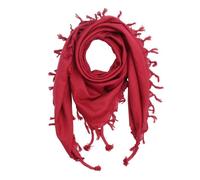 Freak Scene Foulard de coton fine et tissée dense - rouge - 100 x 100 cm - à franges - toile carrée - keffieh en coton