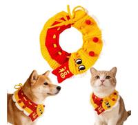 Foulard de Nouvel An chinois pour chien et chat - Décoration chaude tricotée à la main - Écharpe du Nouvel An - Pour fête, festival, jardin, photo d'hiver, intérieur, extérieur, quotidien (couleur : C